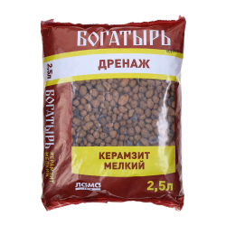 Керамзит мелкий "Богатырь дренаж" 2,5л