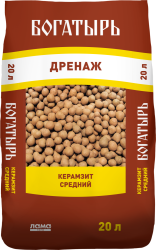 Керамзит средний  "Богатырь дренаж" 20 л