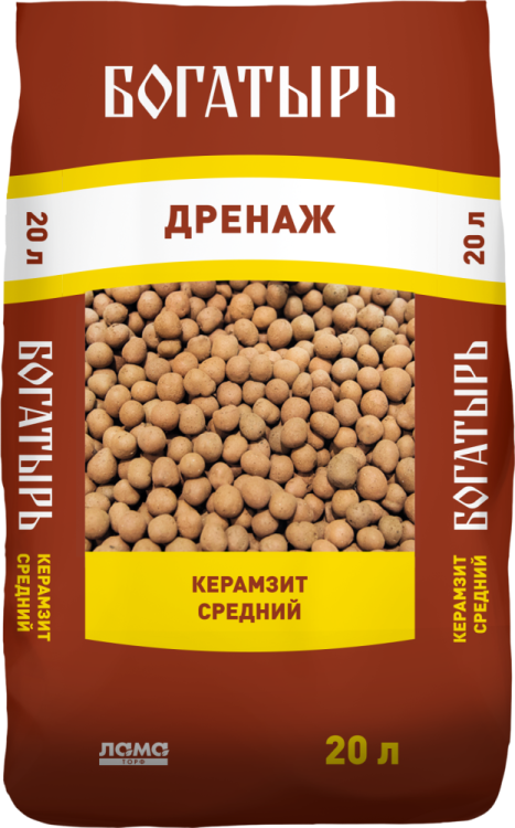 Керамзит средний  "Богатырь дренаж" 20 л